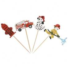 Decoraciones de pastel de cumpleaños de bombero, decoración de pastel de camión de bomberos y bombero, decoración de fiesta de cumpleaños con temática de bomberos, adorno para pastel - Multicolor - Ver 15