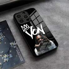 Funda de teléfono Raper K-King Von para 17 16 E Pro Max 15 14 13 12 Pro 11 Max Plus, cubierta de vidrio negro - Negro 4 - Ver 4