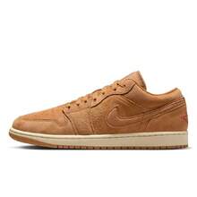 Men's Jordan 1 Low SE Flax/Flax-Varsity Red-Muslin (HV4089 200) - Brown - View 2