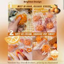 Realistic Orange Fruit Squeeze - Soft, Slow-Bouncing Relax Gadget With Durable TPR Material, Portable Travel-Friendly Design For Desk, Bedroom, Office - Unique Gift For Birthdays, , Valentine'S Day, , Desk Accessory - Multicolor - View 4