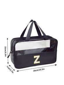 1 túi đựng đồ vệ sinh cá nhân đa năng bằng PVC, túi đựng mỹ phẩm PVC trong suốt, túi trang điểm dung tích lớn, túi trang điểm tự thiết kế chữ cái, túi đựng đồ du lịch chống thấm nước, túi đựng mỹ phẩm du lịch tối giản có họa tiết chữ cái, thích hợp đựng mỹ phẩm, nước hoa, đi biển, đi học, phòng tắm, các lễ hội, Ngày của Mẹ, Giáng sinh. Món quà tuyệt vời dành cho mẹ, gia đình và bạn bè. - Nhiều màu - Xem 9