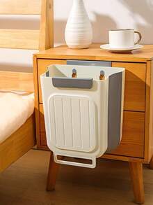 Foldable Kitchen Trash Can, Large Capacity, Thickened Square Plastic Cabinet Hanging Trash Can, No Bending Design, Household Kitchenware, No Electricity Required, Foldable Trash Can For Home Kitchen Cabinet Hanging Trash Storage, Thickened Large Diameter Multi-Functional Trash Can. - 彩色 - 查看 9