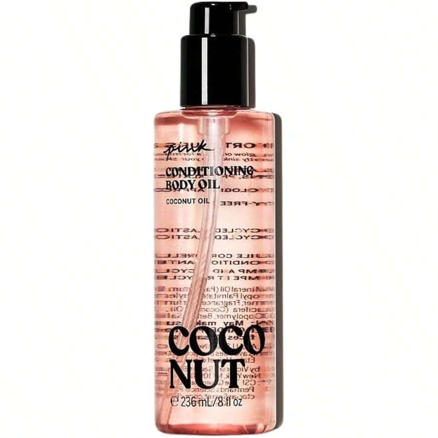 Pink Coco Oil Soothing Body Care Body Oil 8 Oz. (Coco Oil) Makeup Lashes Christmas Christmas Gifts Gifts For Womenmakeup Bag - 8 Fl Oz (Gói 1) - Xem 1