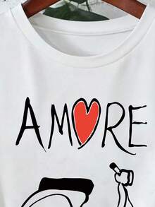 T-Shirt Amore Vespa | Vintage Vespa, Italian Vespa, Italian Scooter, Italy T-Shirt, Italian Vacation Shirt, Italian Gift, Italian Souvenir - White - View 3