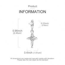 Colgante de cruz de nudo celta de plata de ley 925, compatible con pulsera y collar originales, joyería cultural DIY, regalo de aniversario - Plateado - Ver 5