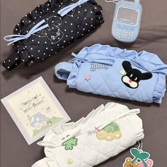 Pen Bag Multilayer Large Capacity Stationery Bag Dumpling Stationery Organizer Gift