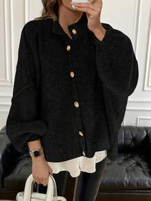 Freeform Autumn/Winter Women's Cardigan Sweater Jacket, Fashion Minimalist Business Casual Commute Elegant Vacation Warm High-End Versatile Slimming Victory Day Ladies Cute Top Korean Style, Size Runs Large Recommend Ordering One Size Down