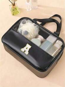 1 túi đựng đồ vệ sinh cá nhân đa năng bằng PVC, túi đựng mỹ phẩm PVC trong suốt, túi trang điểm dung tích lớn, túi trang điểm tự thiết kế chữ cái, túi đựng đồ du lịch chống thấm nước, túi đựng mỹ phẩm du lịch tối giản có họa tiết chữ cái, thích hợp đựng mỹ phẩm, nước hoa, đi biển, đi học, phòng tắm, các lễ hội, Ngày của Mẹ, Giáng sinh. Món quà tuyệt vời dành cho mẹ, gia đình và bạn bè. - Nhiều màu - Xem 4