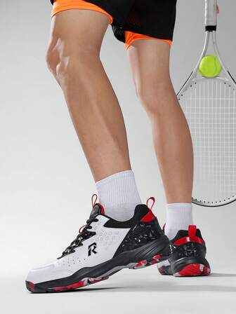 男士休闲运动鞋，大码，低帮，橡胶鞋底，PU鞋面，复古厚底运动鞋，透气，适合训练、羽毛球、乒乓球、网球