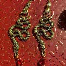 Fashionable Simple Personality Versatile Retro Jewelry Snake Hand Earrings Teardrop  Earrings - Vàng - Xem 2