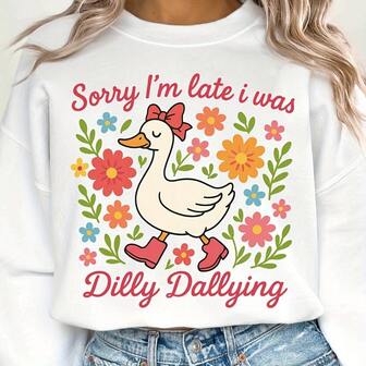 1/2/3 Pieces Sorry, I'm Late. I'm Dawdling. Fun Mom. Satirical Retro Bohemian Style. Fun Mom. DIY Decals. Suitable For Clothing. T-Shirts, Jeans, Backpacks. Clothing Decals. Personalized Style. Washable. Heat Transfer Design. Decals. Girl Goose Design