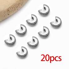 10/20颗不锈钢压接珠盖，用于固定绳结、末端珠、半圆形开口金属压接珠，适用于手链、工艺品和珠宝制作。 - 彩色 - 查看 8