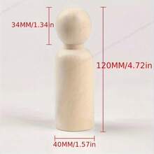 2个木制娃娃，4.7英寸（12厘米）大号木制娃娃，可用于DIY和绘画 - 彩色 - 查看 8