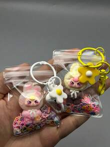 1件最新款KEYCEO兔女郎玩偶系列PVC装饰品，配有优雅的樱花钥匙扣、闪亮装饰和透明保护袋，便携易用，适合作为新年、感恩节、圣诞节和其他节日的限量版礼物、派对礼品和聚会礼物。 - 彩色 - 查看 7