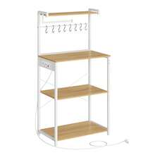 VASAGLE Scaffale da Cucina con Presa Elettrica, Bar Caffè a 4 Ripiani con Uno Regolabile, Supporto per Microonde, Porta Carta da Cucina, 40 x 60 x 140 cm, Rovere Dorato e Bianco Nuvola - Quercia dorata - Visualizzare 7