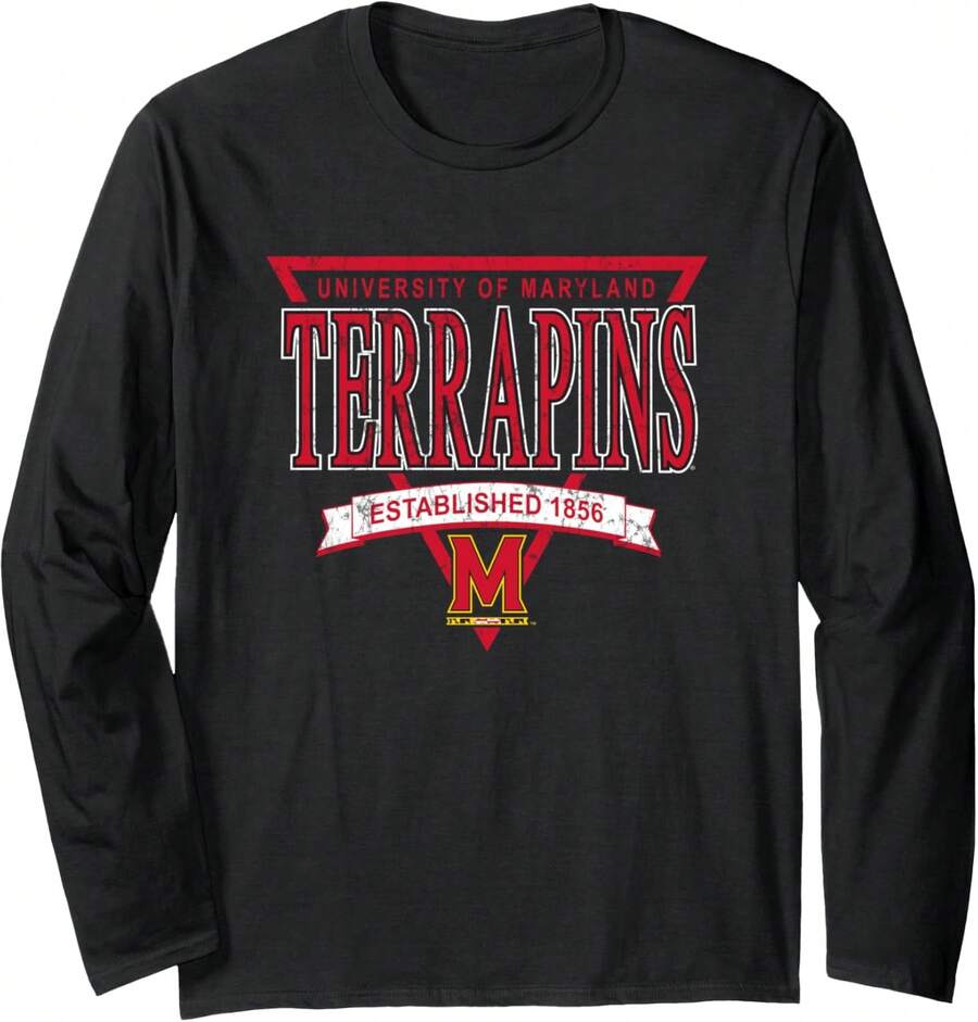 Maryland Terrapins Vintage Nineties Long Sleeve T-Shirt - màu đen - Xem 1
