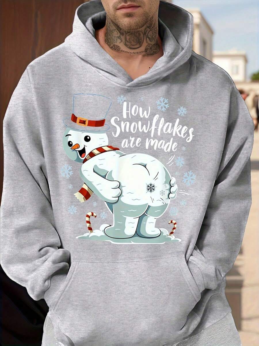 How Snowflakes Are Made Funny Christmas Snowman Hoodie For Men And Women Holiday Gift Winter Sweatshirt Christmas Clothing Xmas Apparel - 深灰色 - 查看 1