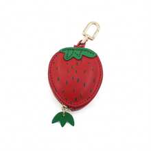 Minimalistische süße Obst-förmige Schlüsselanhänger, Münzbörse, Erdbeere, Kirsche, Blaubeere, Mini Obst Serie, Ornament für Taschen