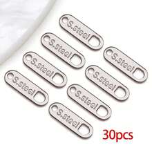 10/30个304不锈钢吊坠，水滴形链扣，小巧扁平圆形心形吊坠，金属链延长连接器，链尾吊坠，适用于DIY珠宝制作 - 彩色 - 查看 15