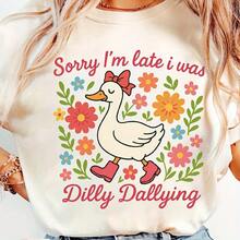 1/2/3 Stücke "Sorry, ich bin spät dran. Ich schlendere. Spaß Mama." Satirischer, retro-bohemischer Stil. Spaß Mama. DIY Aufkleber. Geeignet für Kleidung. T-Shirts, Jeans, Rucksäcke. Kleidungsaufkleber. Personalisierter Stil. Waschbar. Transferdruck Design. Aufkleber. Gänsedesign - Verschiedenfarbig - Übersicht 2