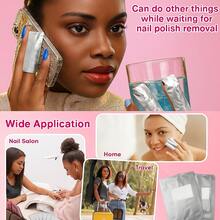 50/100 /400/1000 Pcs Nail Polish Remover Foil Nail Wraps, Nail Foils Soak Off, Gel Finger Polish Remover Foil Wraps With Pre-Attached Lint Free Larger Polyest Resin Pad For Nails Removal Nail Tech Supplies FOR Women Christmas Gifts Stocking Stuffers - Silver - View 4