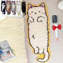 Alfombra con patrón de gato de dibujos animados VIKAMA decoración del hogar.Proporciona calidez para la sala de estar y el lado de la cama en el dormitorio.Antideslizante y a prueba de suciedad - NFYR3 - Ver 4