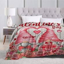 单件装情人节毯子 - 爱心印花法兰绒毯 - 超柔软、保暖、双面可用，适用于沙发、床、办公室和旅行 | 完美的情人节礼物