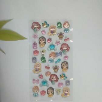 果冻贴纸，可爱卡通牡蛎和贝壳贴纸