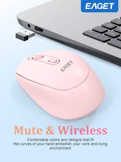 EAGET Ratón inalámbrico con 2.4G inalámbrico - Perfecto para trabajo y viaje, compatible con PC y MacBooks, característica silenciosa, ratón ergonómico