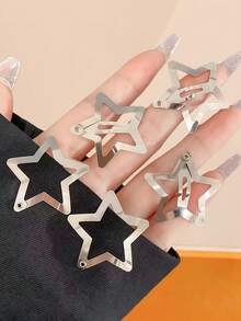 100pcs Cute Y2K Five-Pointed Star BB Hair Clips, Starry Adorable Iron Alloy BB Clips Hair Accessories - Girl Y2K Star Snap Clips, Non-Slip, Women's Accessories - Suitable For Daily Party Dopamine Colorful Party Main Character Combination Set Claw Clips Hair Claws Hair Barrettes, School Stuff, College, Set, Head Accessories - Multicolor - View 20