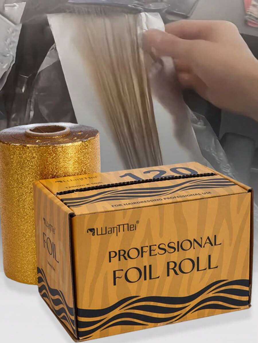 Gold And Silver Highlight Foil - Pop-Up Highlight Foil, A Must-Have For Hairstylists, Used For Hair Coloring, Dyeing, And Ombre - Premium Aluminum Foil, Suitable For Hair Salons. - Multicolor - View 1