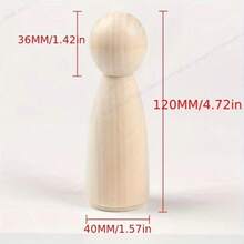 2个木制娃娃，4.7英寸（12厘米）大号木制娃娃，可用于DIY和绘画 - 彩色 - 查看 11