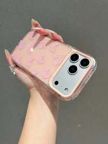 1pc Aesthetic Thin Sky Blue Personalized Line Design Phone Case Compatible With IPhone 16, 15, 14, 13, 12 Pro Max, 11, Korean Cute Shock-Proof Phone Cover, Gift For Girls, Compatible With IPhone 17/17 Pro/17 Pro Max/17 Airfunda Para Phone,Apple16,Cover De Phone,Cell Phone Case,Funda Para Apple 17 Pro - 粉紅櫻桃 - 查看 3