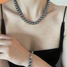 Vintage Style Faux Pearl Necklace And Bracelet Set, Luxury And Elegant Jewelry For Women - Pearl Necklace and Bracelet Set - View 2