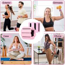 2条1磅硅胶钢制负重腕带，可作腿部、脚踝负重，隐形游泳/跑步负重装备，腕部负重