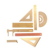 Regla de cobre gruesa, regla triangular de latón para dibujo y diseño - Dorado - Ver 12