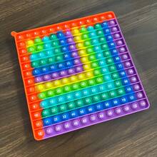 legendstar 12x12乘法数学游戏指尖玩具，带快速按压泡泡功能，数学学习练习活动玩具，适合3岁以上儿童，棋盘游戏礼品 - 彩色 - 查看 9