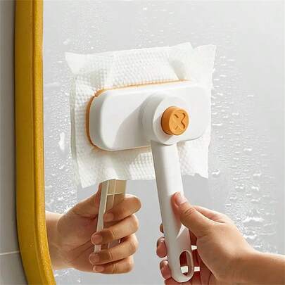 1pc Rotatable Facial Towel Mop, Hands-Free Wall & Floor Cleaning Wet Wipe Holder, Multi-Functional Desktop & Wall Cleaning Tool