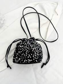 Elegant Small Bag, Vintage Exquisite Sequins, New Lucky Bag, Personalized Pearl Jewelry, Western Versatile, Compact Crossbody Purse For Women