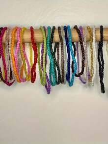 20pcs Bohemian Random Solid Color Bead Bracelet Set For Women - Random Monochrome - View 3