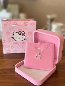 1pc Hello Kitty Necklace, Cute Pendant Clavicle Chain, Sweet Birthday Gift For Girlfriend - Multicolor - View 1