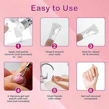 50/100 /400/1000 Pcs Nail Polish Remover Foil Nail Wraps, Nail Foils Soak Off, Gel Finger Polish Remover Foil Wraps With Pre-Attached Lint Free Larger Polyest Resin Pad For Nails Removal Nail Tech Supplies FOR Women Christmas Gifts Stocking Stuffers - Silver - View 9