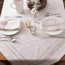DII 100% algodón, Lavable a máquina, Cena y día Festivo Mantel/servilleta/Camino de Mesa, Harvest Wheat, Napkin, 1, 6(White Chambray) - Multicolor - Ver 8
