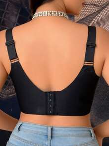 1 قطعة حمالة صدر لاسلكية للمرأة ذات الحجم الكبير - بتغطية جانبية للصدر، رفع الصدر، مناسبة للمواعدة والحفلات والعمل والارتداء اليومي - الأسود - مشاهدة 4