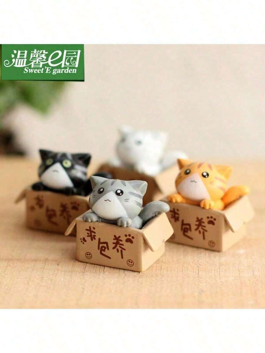 Cute Kitten Figurine, Decorative Accessory For Cross-Border Pet Lovers