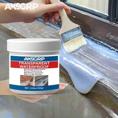 100g Nano Transparent Waterproof Gel Sealant | Transparent Liquid Membrane For Bathroom, Balcony, Kitchen Sink Area, Indoor & Outdoor Crack Sealing, Waterproof, Moisture-Proof, Anti-UV Yellowing