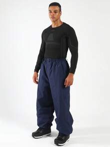 1pc Unisex Winter Outdoor Ski Pants, Suitable For Skiing, Mountaineering And Other Outdoor Activities, Machine Washable, Reinforced Structure, Functional Ski Pants, Durable Snow Gear - Navy Blue - View 5