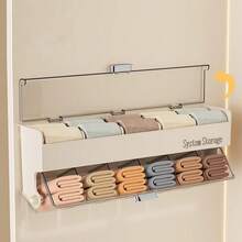 Large Capacity Jewelry Organizers, Wall-Mounted Hair Accessory Organizer With 12 Compartments, Plastic Storage Box For Clips, Ties, And Jewelry, Transparent Design For Easy Visibility, Bathroom Or Bedroom Organizer, Underwear & Sock Holder, Jewelry Organizers - 杏色 - 查看 11