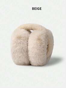 女士可折叠耳罩，人造毛皮保暖耳罩，适合户外使用，可爱保暖耳罩带隔热内衬，防风可折叠耳罩头带冬季配饰 - 彩色 - 查看 8