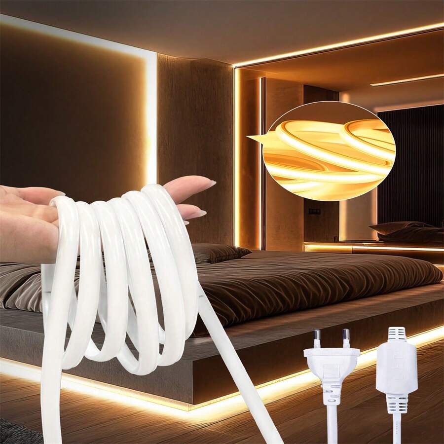 1pc COB LED Strip Lights, LED Lights For Living Room Background Decorative Night Light, Decorative Lighting, Ambient Lighting, Flexible Lighting, Energyefficient Lighting - EU C Type Plug(220-240V) - View 1